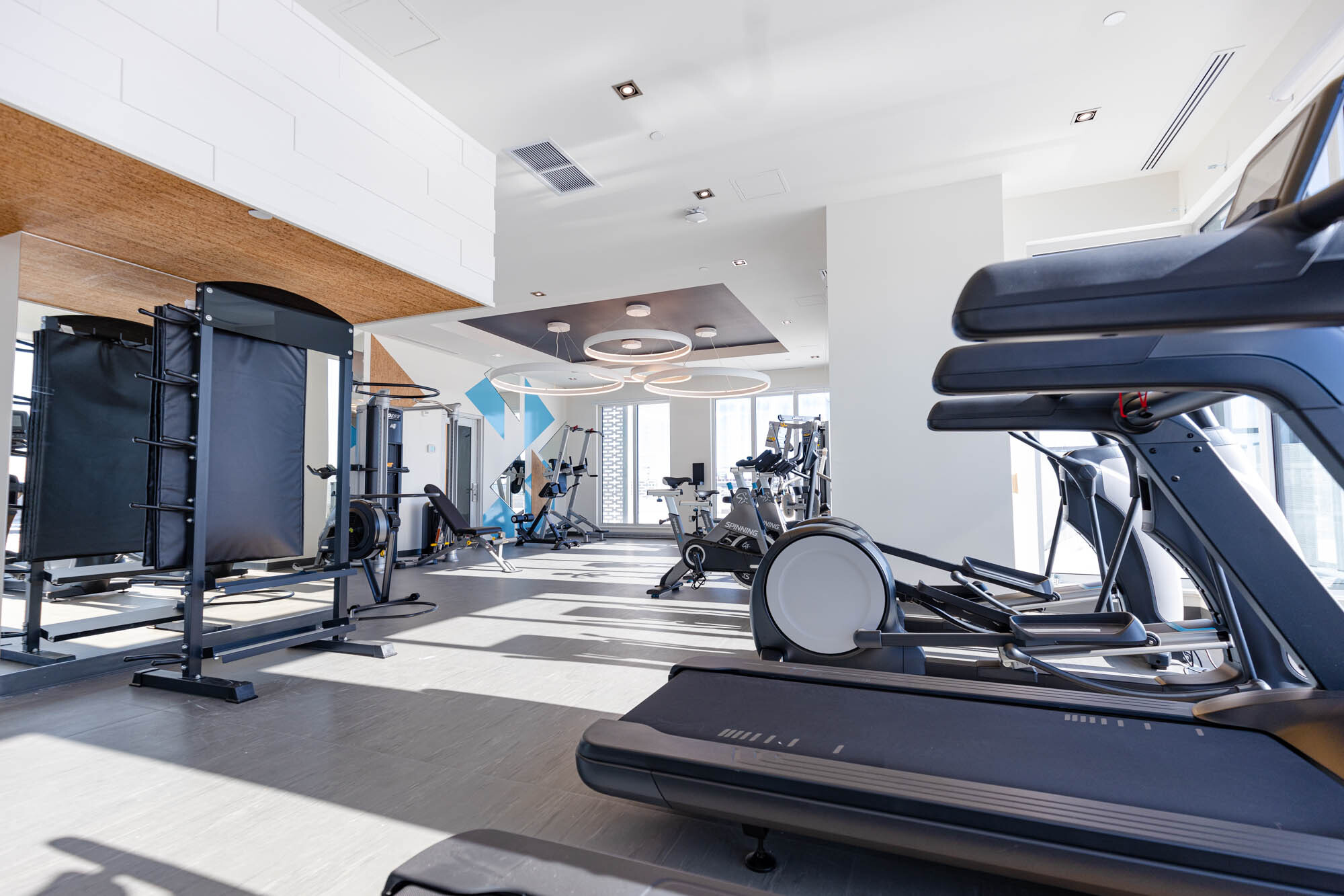 Gym tout équipé d'une tour Voltige